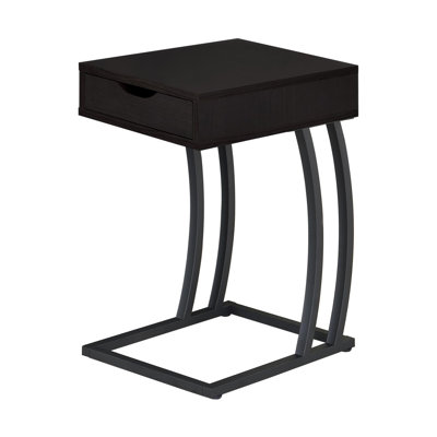Lunardi C - Shaped End Table with Built-In Outlets by 17 Stories