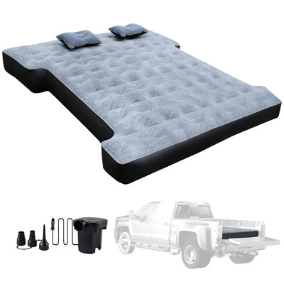 Jipson Truck Bed Inflatable Air Mattress 6.0-6.5 ft for Full Size Truck Bed with Pump and Backpack by Alwyn Home