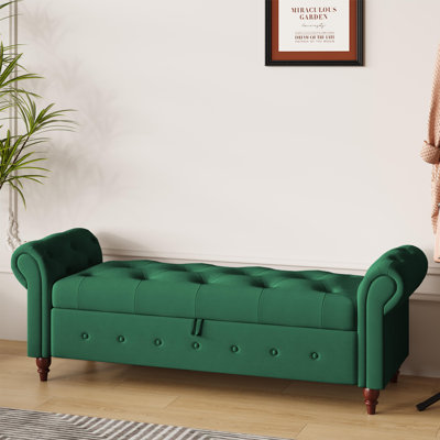 Daira Upholstered Storage Bench, 63" Bed Bench by Charlton Home