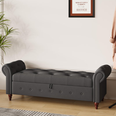 Daira Upholstered Storage Bench, 63" Bed Bench by Charlton Home