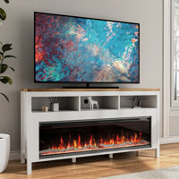 Trevaughn TV Stand for TVs up to 65" with Electric Fireplace Included by Gracie Oaks
