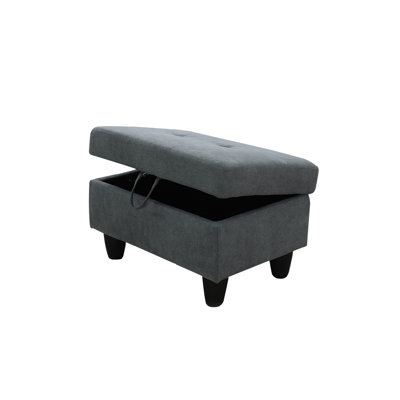 28.5" Wide Tufted Rectangle Standard Ottoman with Storage by Ebern Designs