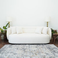 Emmy Mid-Century Modern Curvy Boucle Couch
