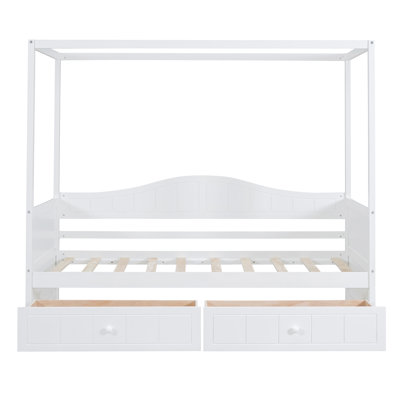 Haleena Twin Daybed with Drawers and Canopy by Harriet Bee