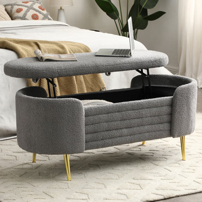 Reseta Upholstered Flip Top Storage Bench by Mercer41
