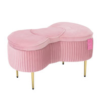Hello Kitty Bow Velvet Storage Bench for Bedroom and Living Room, Upholstered Ottoman Organizer by Mercer41