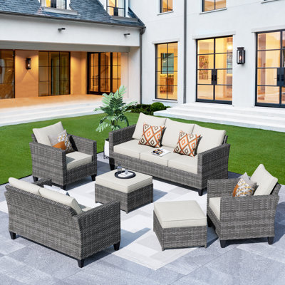 7 - Person Outdoor Seating Group with Cushions by Latitude Run