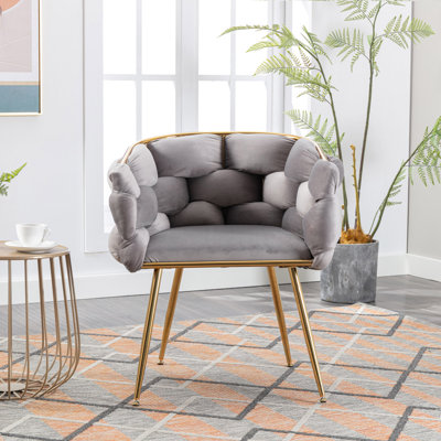 Modern Simple Leisure Velvet Single Sofa Chair for Bedroom by Mercer41