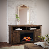 Alisher TV Stand for TV up to 70" with Electric Fireplace Included by Laurel Foundry Modern Farmhouse