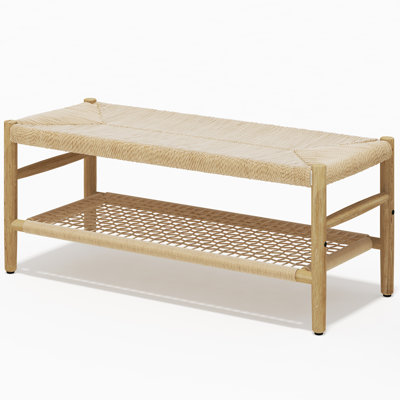 Bystrc Solid Wood Shelves Storage Bench by Bay Isle Home