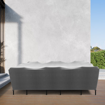 Hyslop Water Resistant Patio Dining Set Cover – Heavy Duty, Durable Outdoor Furniture Cover with Click-Close Straps, Adjustable Elastic Hem, and Air V by Freeport Park