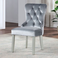 Harwinton Tufted Upholstered Back Side Chair in Dark Gray by Willa Arlo Interiors