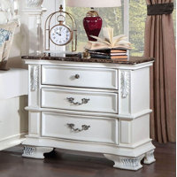 Jahzaria 3 - Drawer Nightstand in White by House of Hampton
