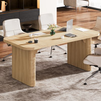 Cherie 5FT Modern Conference Meeting Table with Engineered Wood Board and Column Legs by Corrigan Studio