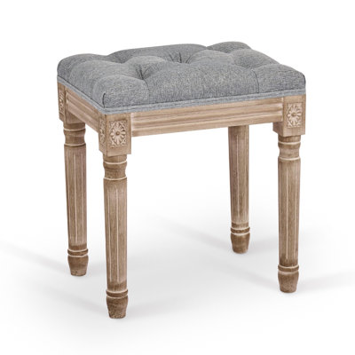 Darielle Unfinished Solid Wood Accent Stool by Ophelia & Co.