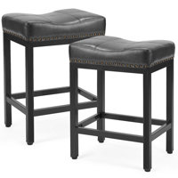 Michille Saddle Upholstered 24.21" Counter Stool by Winston Porter