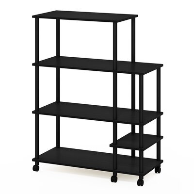 Nikali 4-Tier Wide Toolless Multipurpose Etagere Bookcase with Wheels