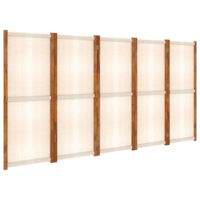 5-Panel Room Divider Black 137.8"X70.9" by Wildon Home