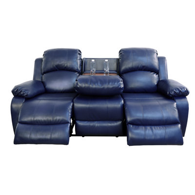 Dayan 79" Vegan Leather Recliner Sofa with Dropdown Table,Cupholders by Latitude Run