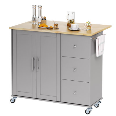 Arnola 39.7" W Kitchen Island Cart by Lark Manor