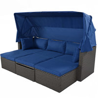 Edirne 82.7" Wide Outdoor Wicker Rectangle Patio Daybed with Cushions by Latitude Run