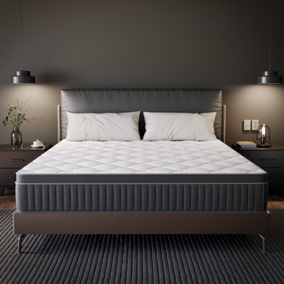 Perpetue 12" Medium Cooling Gel Memory Foam Hybrid Mattresses in a box with CertiPUR-US and Oeko TEX Certified by Alwyn Home