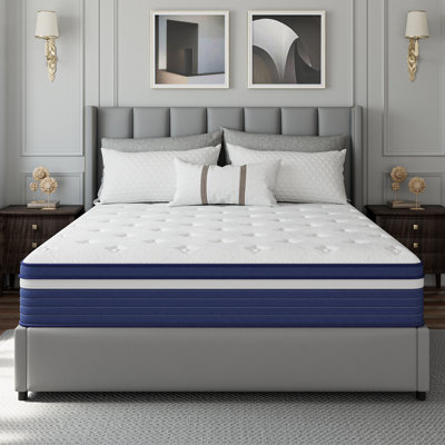 Loucas 10" Medium Firm Skin-friendly Memory Foam Hybrid Mattresses in box with CertiPUR-US and Oeko TEX Certified by Alwyn Home