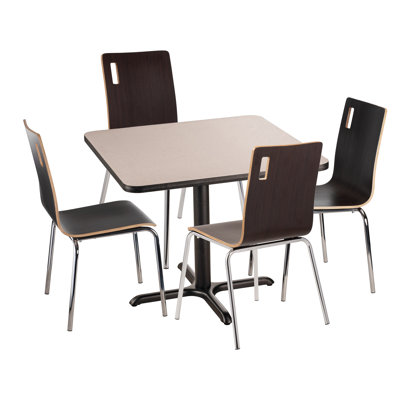 5 Piece Square Breakroom Table and Chair Set by NPS by National Public Seating