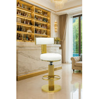 Fabrizio Swivel Adjustable Height Bar Stool by Everly Quinn
