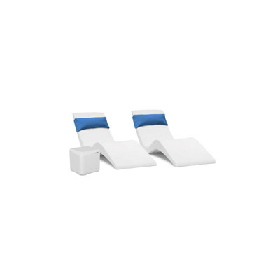 In-Pool Chaise Lounge Set - Two Chaises - Two Headrest Pillows and One in Pool Side Table - for ledges up to 9" inches