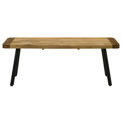 Bonitta Natural Mango and Black Rectangular Dining Bench by Millwood Pines