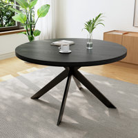 Kadison 46.4 in. MDF Round Dining Table with Carbon Steel Legs (4-6 Seats) by George Oliver