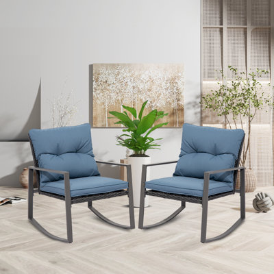 Jatyra Wicker Outdoor Rocking Chair by Ebern Designs