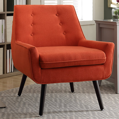 Arreon Flannel Fabric Button Tufted Armchair by Wade Logan