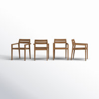 Kinsler Eucalyptus Outdoor Stackable Dining Armchair by Birch Lane