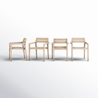Kinsler Eucalyptus Outdoor Stackable Dining Armchair by Birch Lane