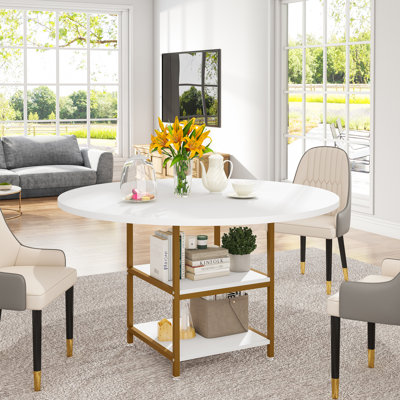 Rendell Round Dining Table by Everly Quinn