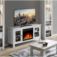 TV Stand for TVs up to 58" with Electric Fireplace,Remote & Adjustable Led Flame