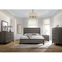 Vineisha 5 - Piece Bedroom Set in Gray Oak and Black by Ebern Designs
