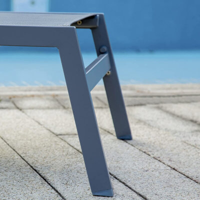 Silken Outdoor Metal Chaise Lounge with Table by Ebern Designs