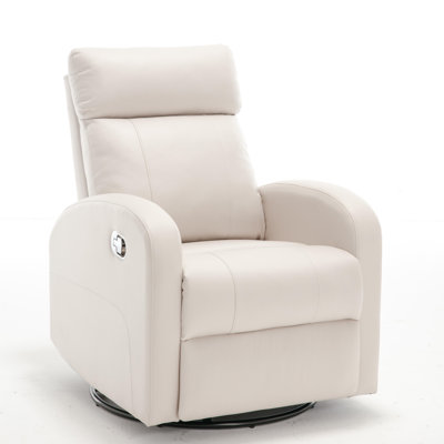 Jemel Vegan Leather Rocking Manual Armchair with Swivel