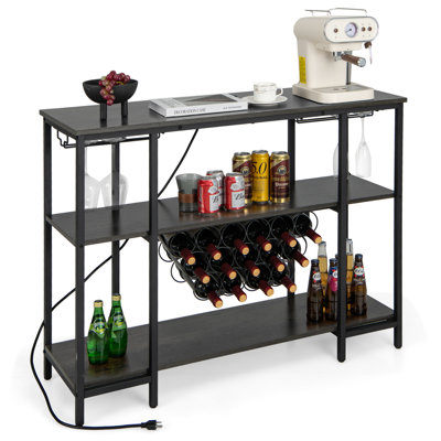 Saraya 15 Bottle Floor Wine Bottle & Glass Rack by 17 Stories
