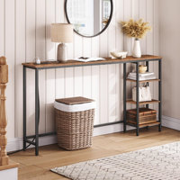 Rosellen 63" Console Table with Charging Station and Storage Shelves by 17 Stories
