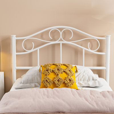 Anary Metal Headboard, Adjustable Height, Steel Curved Headboard , Farmhouse Scrollwork Design by Red Barrel Studio