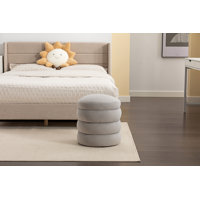 Hasset Round Footstool Ottoman, Soft Round Ottoman, Footrest Stool