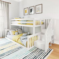 Jahzlynn Twin Over Full Solid Wood Standard Bunk Bed by Harriet Bee by Harriet Bee