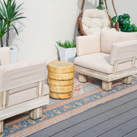 Kerrison Drum End Table by Union Rustic