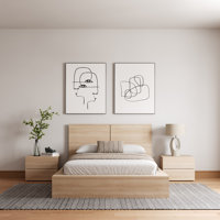 Antonnio 4 Piece Bedroom Set with Bed, Headboard, and 2 Nightstands by Wade Logan