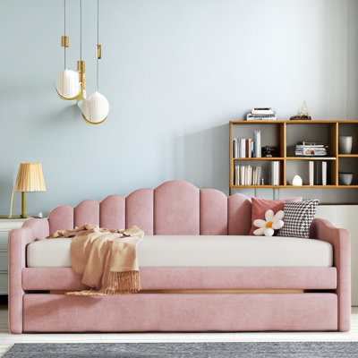 Azekiel Twin Velvet Daybed with Trundle and 2 USB Ports by Red Barrel Studio