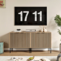 Adasha Modern TV Stand for Living Room, 58" W Manufacturer Wood Media Console with Open Shelves & Drawers, Fits 55 Inch TV by Bay Isle Home